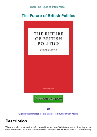 Books The Future of British Politics
