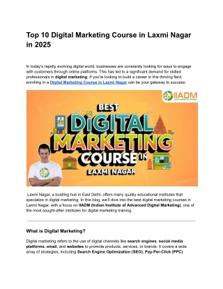 Digital Marketing Course in Laxmi Nagar