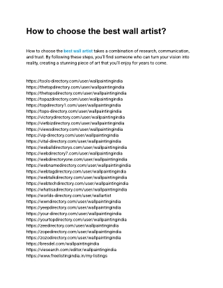 How to choose the best wall artist