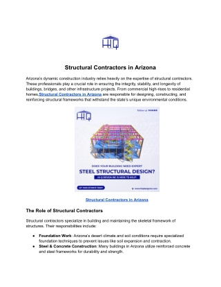 Structural Contractors in Arizona