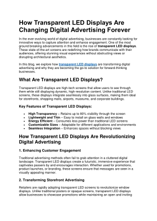 Transparent LED Screen