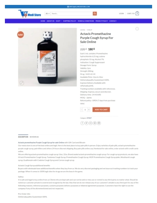 Actavis Promethazine Purple Cough Syrup For Sale Online in USA -allmedistore.com