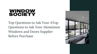 Top Questions to Ask Your Aluminium Windows and Doors Supplier Before Purchase