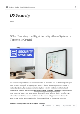Why Choosing the Right Security Alarm System in Toronto Is Crucial
