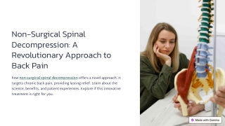 Non-Surgical Spinal Decompression A Revolutionary Approach to Back Pain