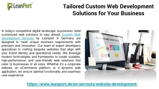 Tailored Custom Web Development Solutions for Your Business