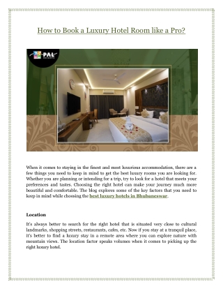 How to Book a Luxury Hotel Room like a Pro?