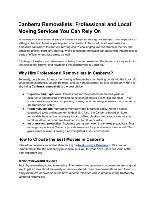 Canberra Removalists_ Professional and Local Moving Services You Can Rely On