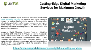 Cutting-Edge Digital Marketing Services for Maximum Growth