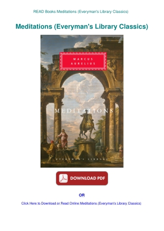 READ Books Meditations (Everyman's Library Classics)