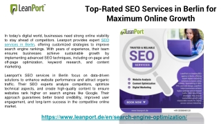 Top-Rated SEO Services in Berlin for Maximum Online Growth