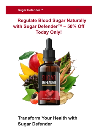 Sugar Defender Helps Balance Blood Sugar & Improve Health