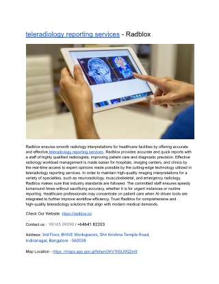 teleradiology reporting services - Radblox
