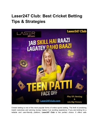 Laser247 Club_ Best Cricket Betting Tips & Strategies