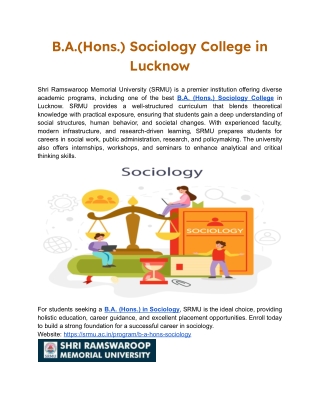 B.A.(Hons.) Sociology College in Lucknow