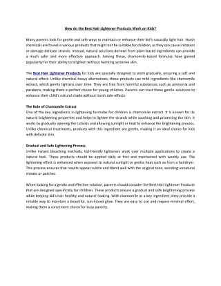 Why Blonde Arm Hair Looks Better with Chamomile Lightening Lotion?