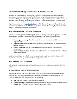 Discover the Best Toy Shop in Delhi_ A Paradise for Kids