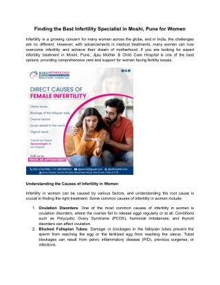 Finding the Best Infertility Specialist in Moshi, Pune for Women