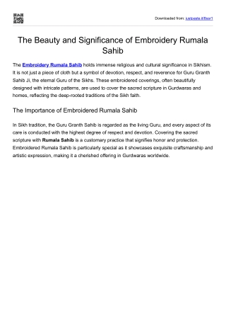 Embroidery Rumala Sahib.