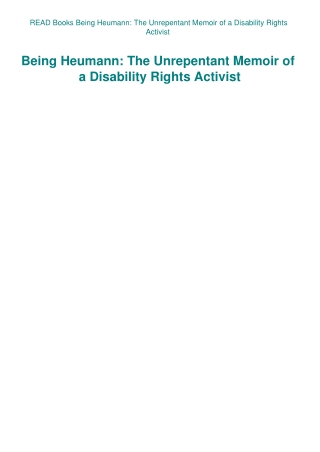 READ Books Being Heumann The Unrepentant Memoir of a Disability Rights Activist