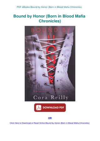 PDF eBooks Bound by Honor (Born in Blood Mafia Chronicles)