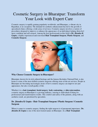 Cosmetic Surgery in Bharatpur
