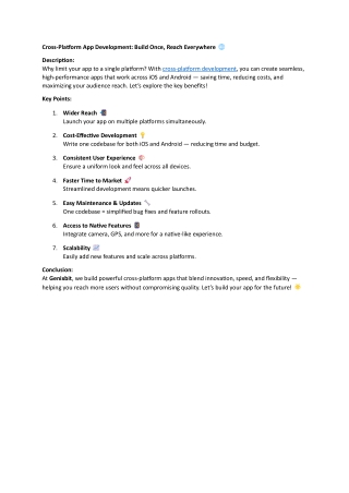 Cross Platform App Development