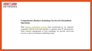 Comprehensive Business Technology Services for Streamlined Operations