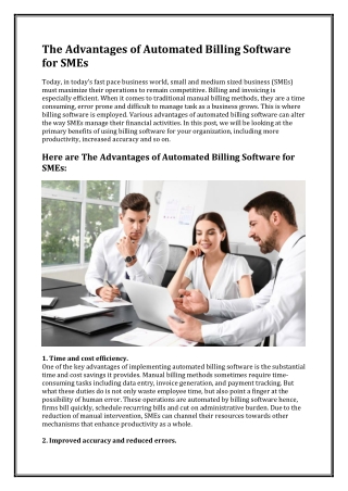 The Advantages of Automated Billing Software for SMEs