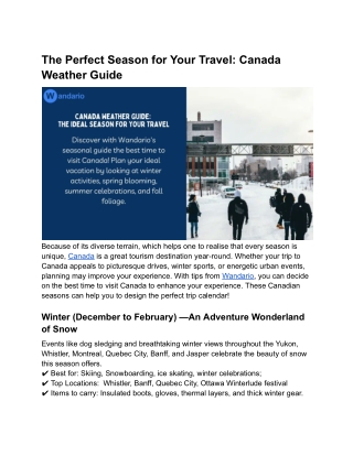 Meta Title_ Canada Weather Guide_ The ideal season for your travel