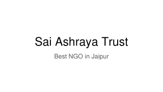 Sai Ashraya Trust | Top NGO Jaipur