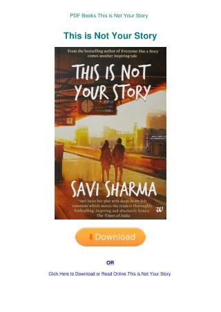 PDF Books This is Not Your Story
