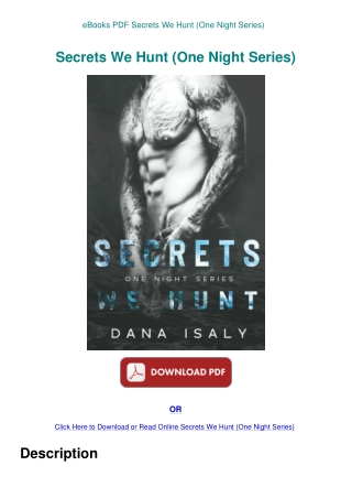 eBooks PDF Secrets We Hunt (One Night Series)
