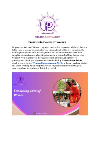 Empowering Voices of  Women