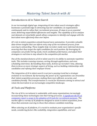 Mastering Talent Search with AI