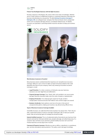 Business insurance coverage in Burlington, ON