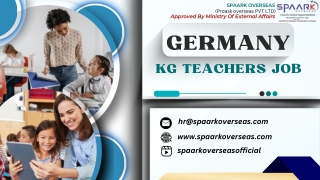 We Are Hiring KG Teachers For Germany By Spaarkoverseas