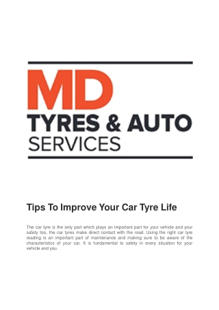 Tips To Improve Your Car Tyre Life