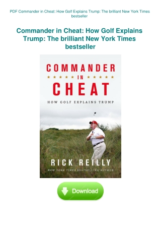 PDF Commander in Cheat How Golf Explains Trump The brilliant New York Times bestseller