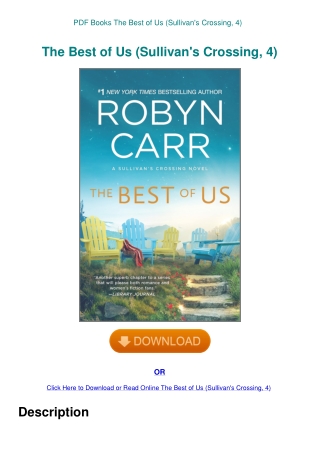 PDF Books The Best of Us (Sullivan's Crossing  4)