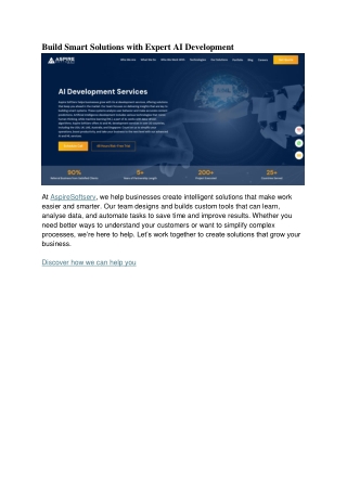 Custom AI Development Services | Build Smart Business Solutions
