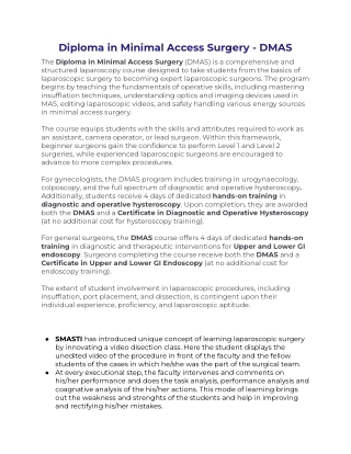 diploma  in minimal access surgery DMAS