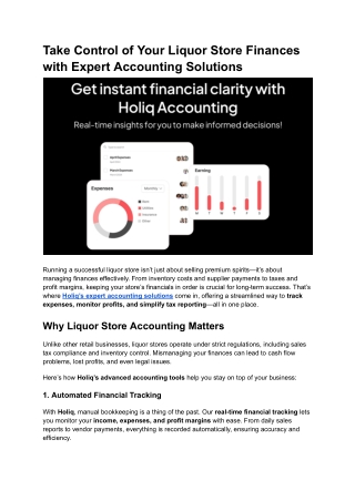 Take Control of Your Liquor Store Finances with Expert Accounting Solutions