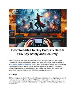 Best Websites to Buy Baldur’s Gate 3 PS5 Key Safely and Securely