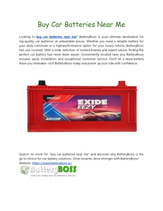 Buy Car Batteries Near Me
