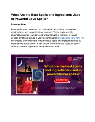 What Are the Best Spells and Ingredients Used in Powerful Love Spells_