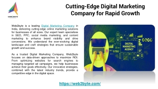 Cutting-Edge Digital Marketing Company for Rapid Growth