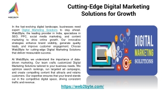 Cutting-Edge Digital Marketing Solutions for Growth