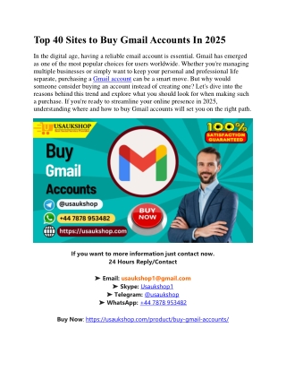 Top 40 Sites to Buy Gmail Accounts In 2025