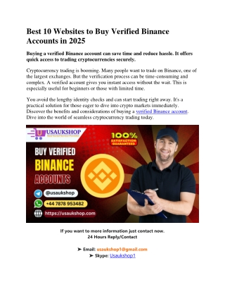 Best 10 Websites to Buy Verified Binance Accounts in 2025